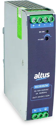 Fonte de alimentação 24 Vcc Altus EG1535/M, da Série Energy, para trilho DIN